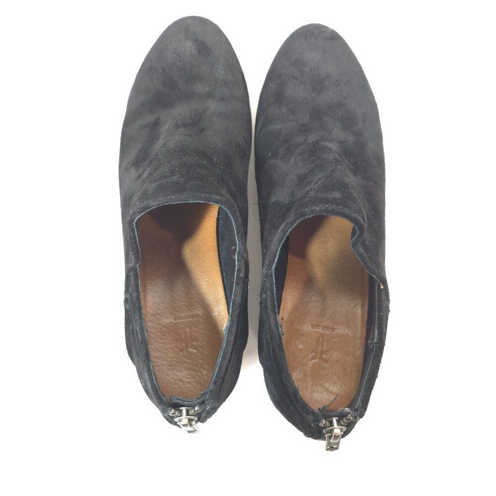 Frye Kenzie Black Suede Low Heel Ankle Booties Women’s Size 9M Stylish Classic - Picture 7 of 12